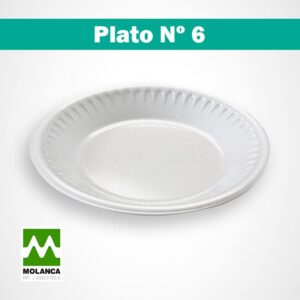 plato blanco de anime resistente nro 6 Molanca