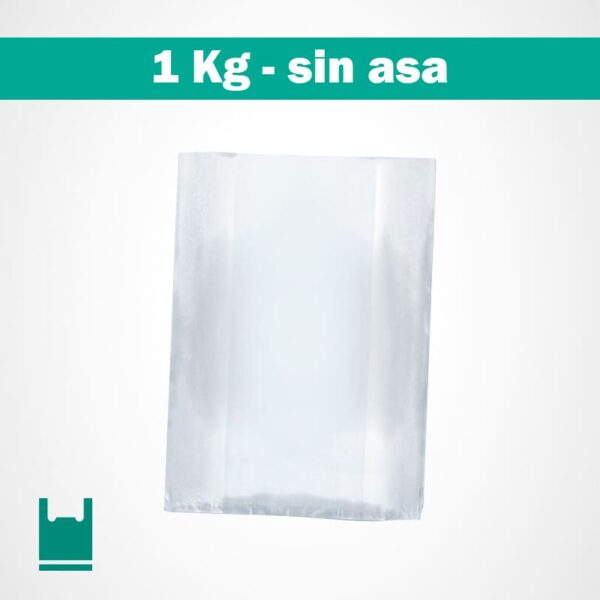 Bolsa transparente resistente sin asa 1Kg de polietileno