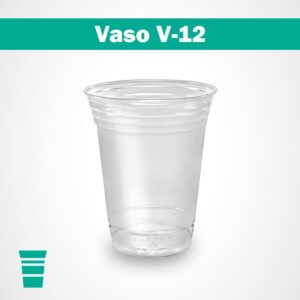 Vaso transparente desechable de tipo V-12