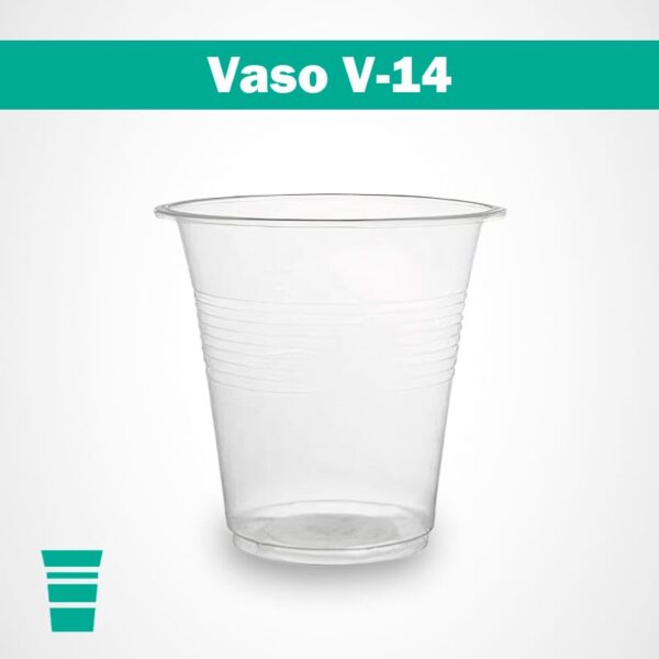 Vaso transparente desechable de tipo V-14