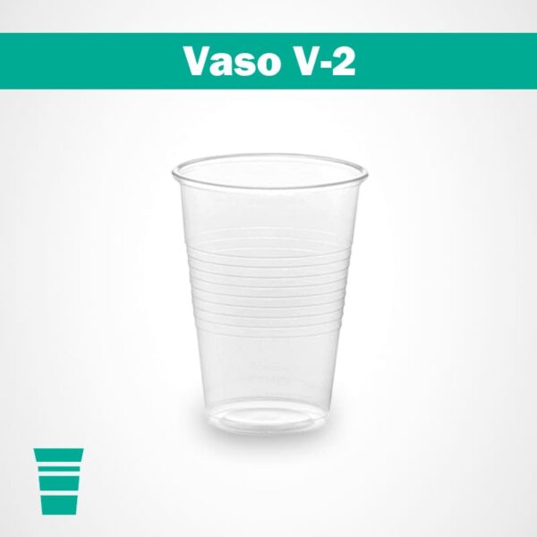 Vaso de plastico desechable transparente V-2