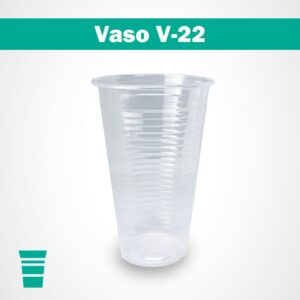 Vaso transparente desechable de tipo V-22