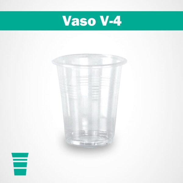 Vaso desechable transparente tipo V-4