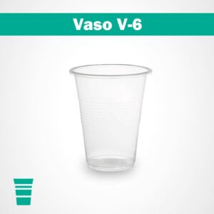 Vaso desechable transparente de tipo V-6