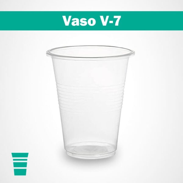 Vaso transparente desechable de tipo V-7