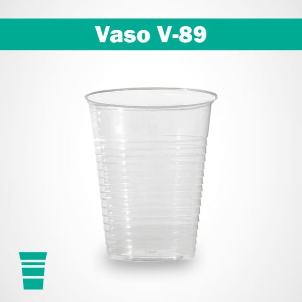 Vaso transparente desechable de tipo V-89