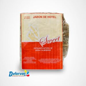 jabón de hotel Sweet hecho a base de almendras y avena, viene con 250 unidades de 10 gramos cada una